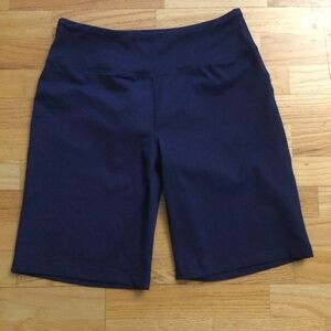Lands End womens Polyester & Spandex long Shorts Size M( 10-12 ) navy Blue
